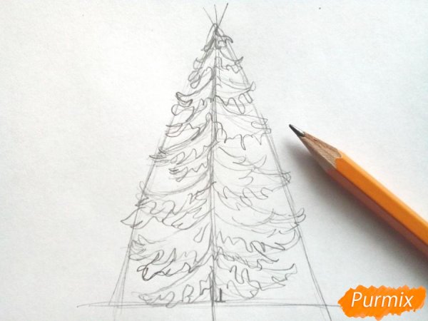 Елка карандашом для срисовки