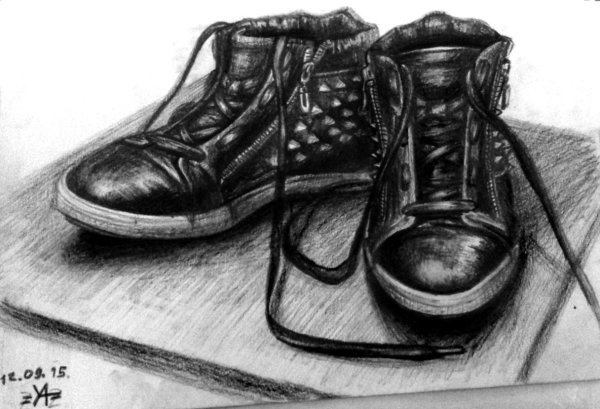 Штриховка ботинки