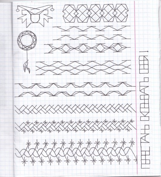 Узоры по клеточкам в тетради