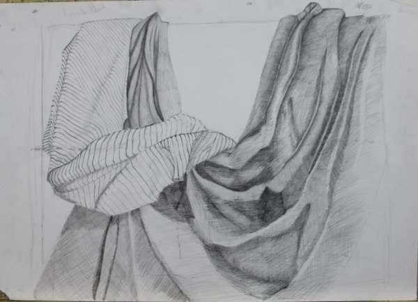 Поэтапность рисования драпировки