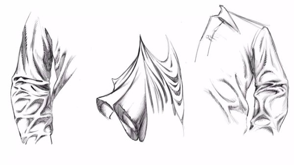 Складки на одежде карандашом