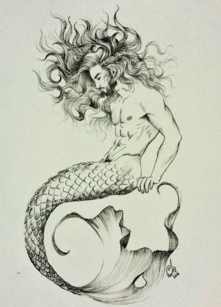 Сирена тату эскиз