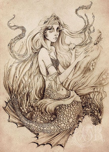 Нарисовать русалку