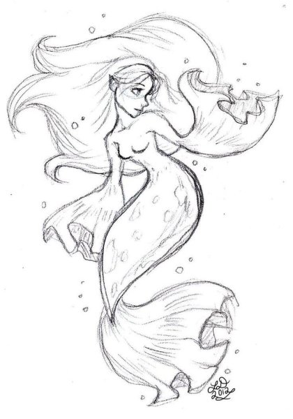 Скелет русалки эскиз