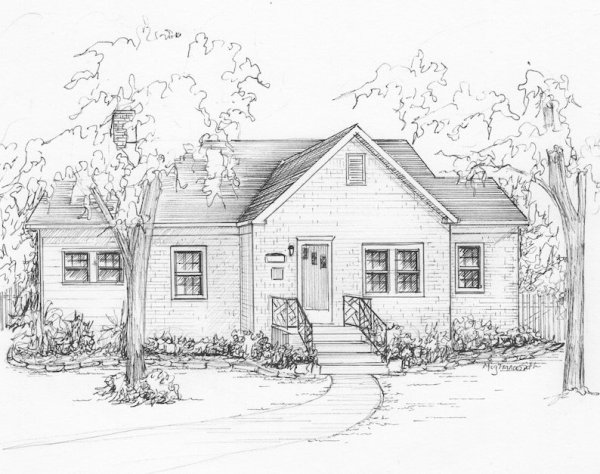 Картинки летний домик нарисованные