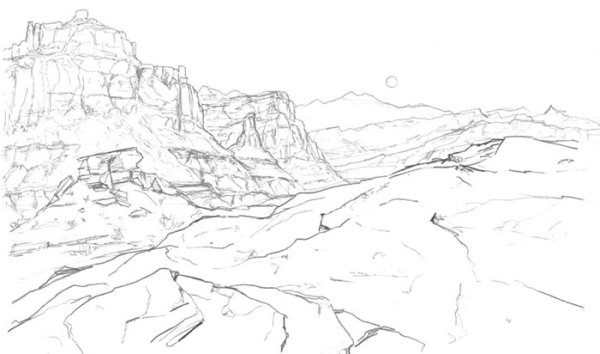 Пустыня набросок