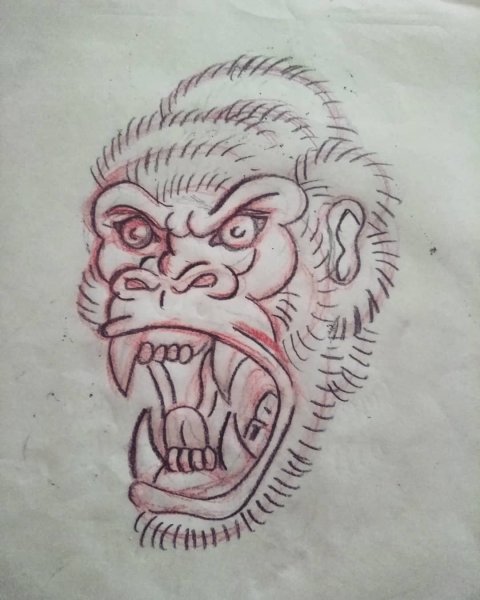 Горилла Олд скул эскиз