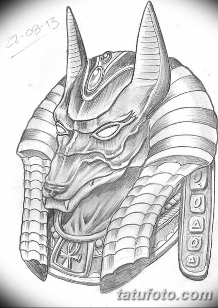 Анубис эскиз для срисовки