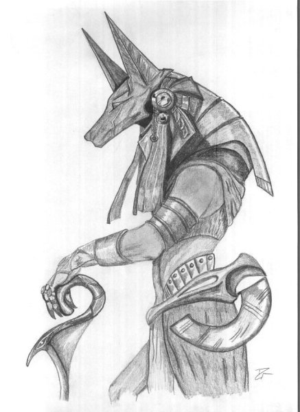 Анубис рисунок карандашом тату