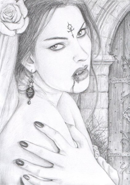 Дневники вампира Деймон и Елена рисунки