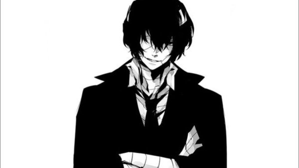 Дадзай Осаму черно белый