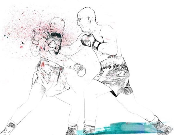 Боксер зарисовка