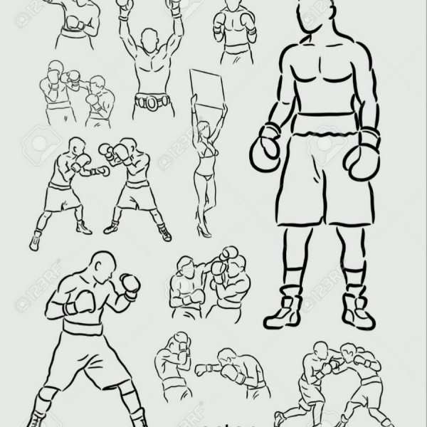 Боксерские перчатки карандашом