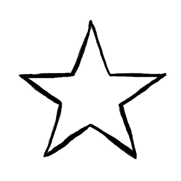 Звездочка черный контур
