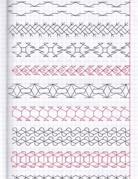 Узоры по клеточкам в тетради