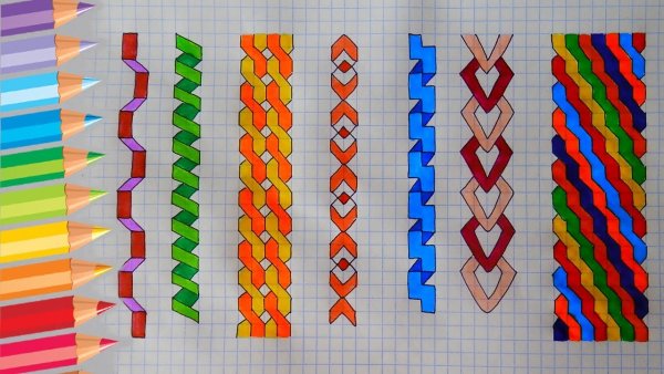 Узоры по клеточкам в тетради