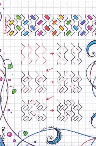 Рисунки по клеточкам косички