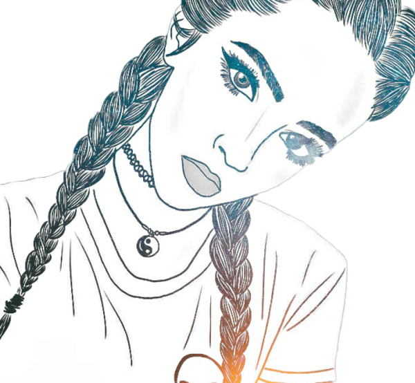 Эскиз элементов прически