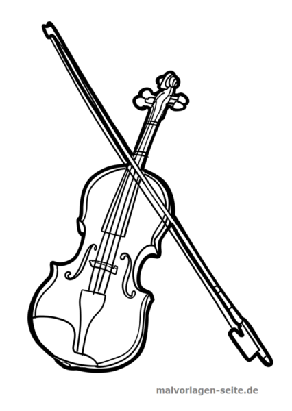 Контур скрипки со смычком
