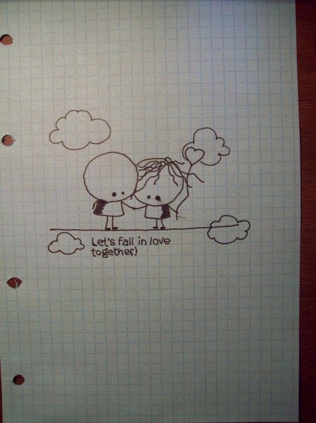Рисунки в тетради про любовь
