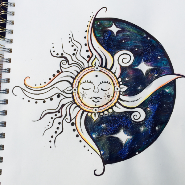 Декоративная Луна рисунок