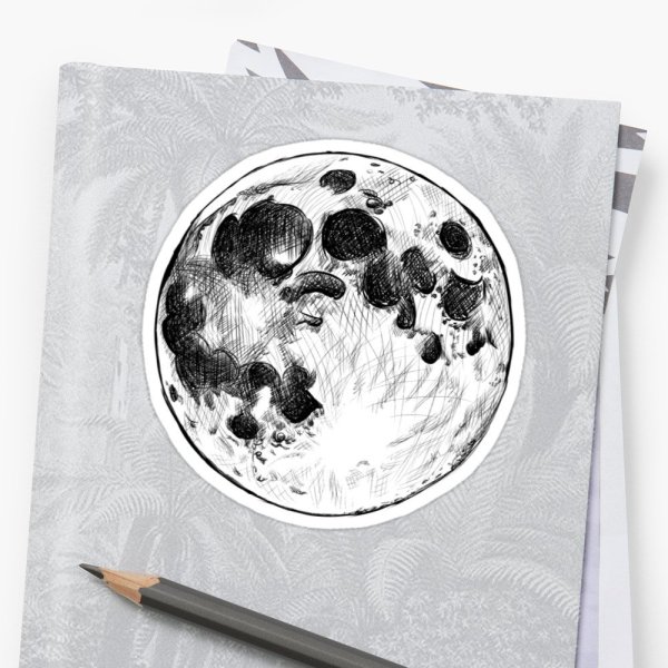 Нарисовать луну ручкой