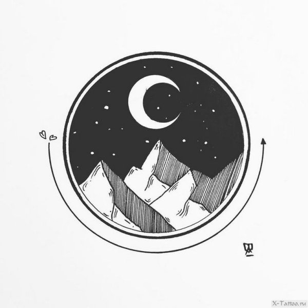 Тату в круге эскиз