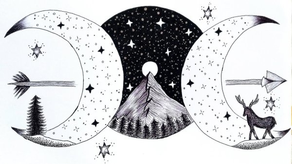 Рисунок Луны в виде Графика