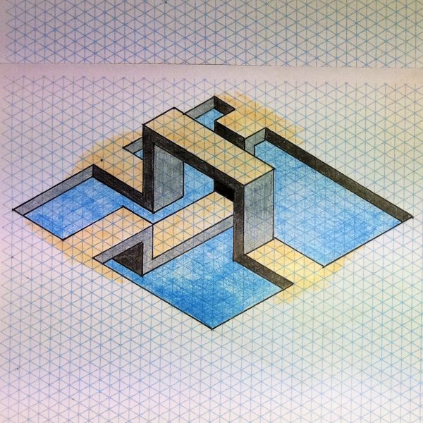 Геометрические иллюзии лестница Эшера