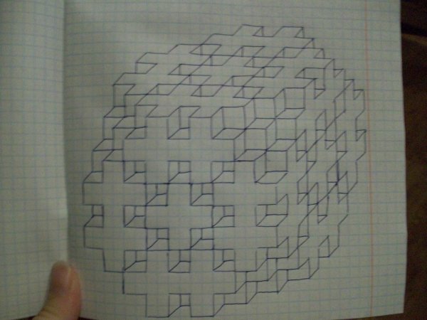 Объёмные рисунки по клеточкам