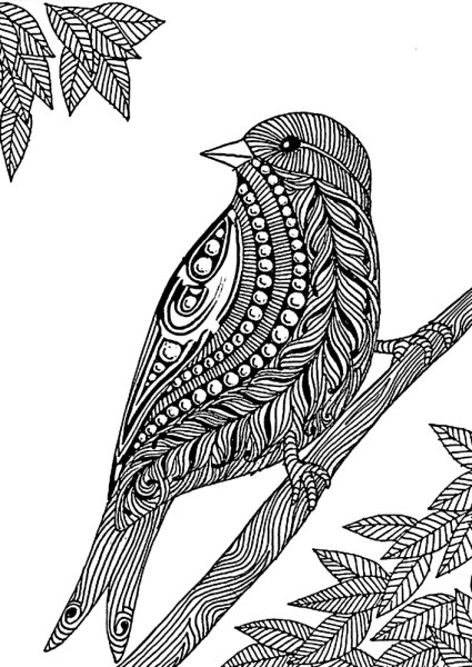 Синица Зентангл