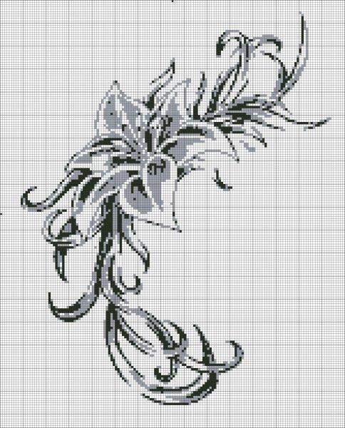 Лилия тату эскиз