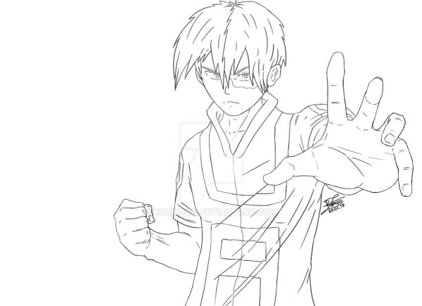 Раскраски аниме моя геройская Академия Тодороки шото