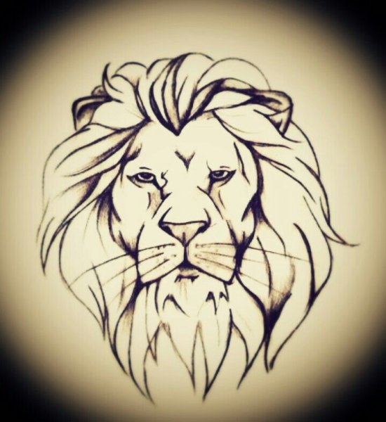 Тату белый Лев