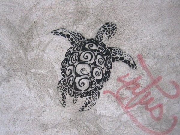 Черепаха тату чб