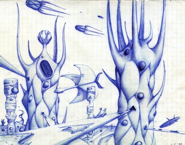 Непонятные рисунки ручкой