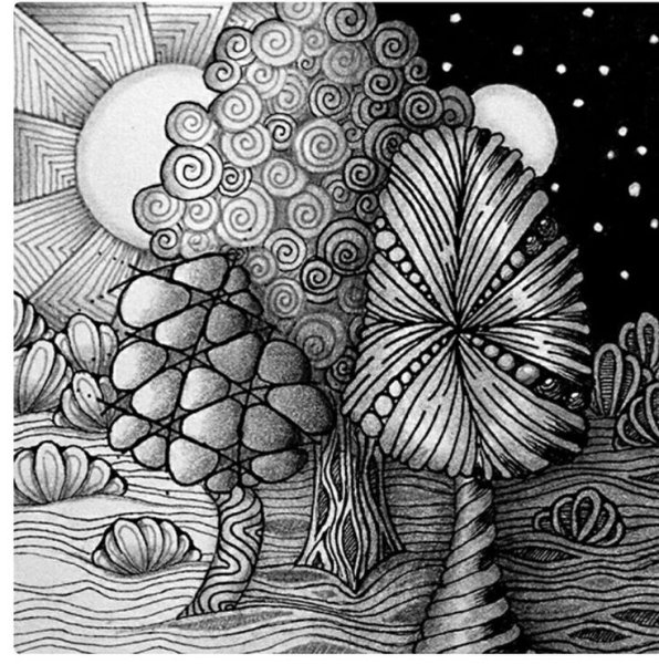 Натюрморт в стиле Зентангл