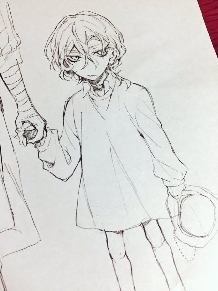 Дазай и Чуя карандашом