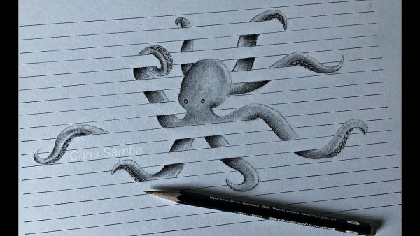 3d рисунки ручкой на бумаге