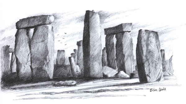 Стоунхендж Великобритания рисунок