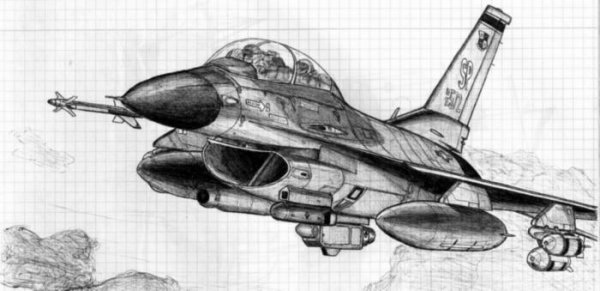 Бомбардировщик рисунок карандашом