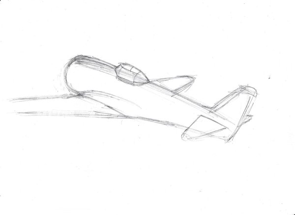 Ручкой нарисовать истребитель