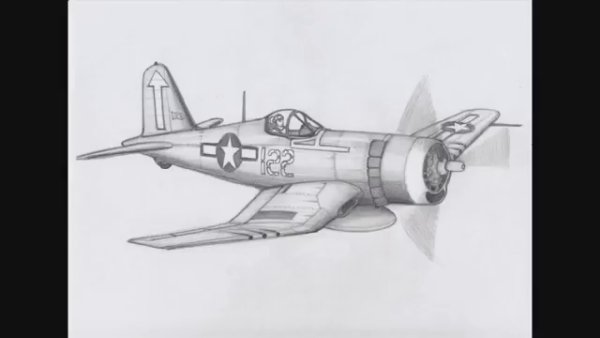 Иллюстрации в карандаше истребитель