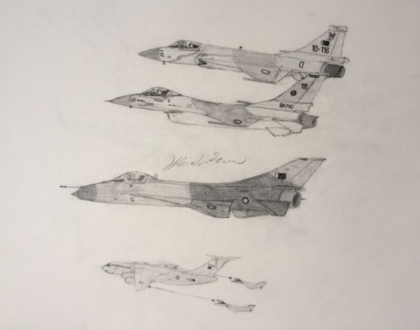 Военный истребитель для урока рисования