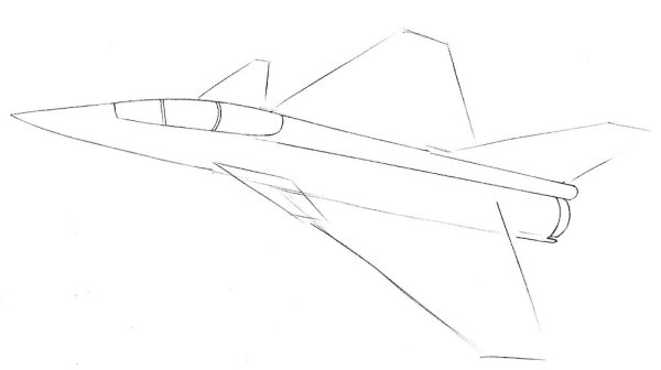 Истребитель рисунок карандашом легко