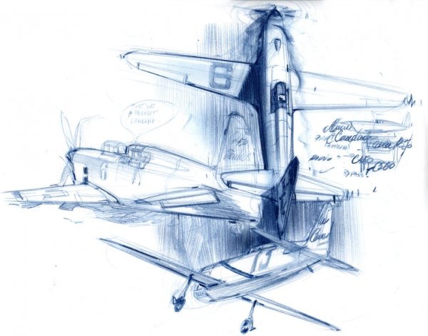 Военный самолет скетч