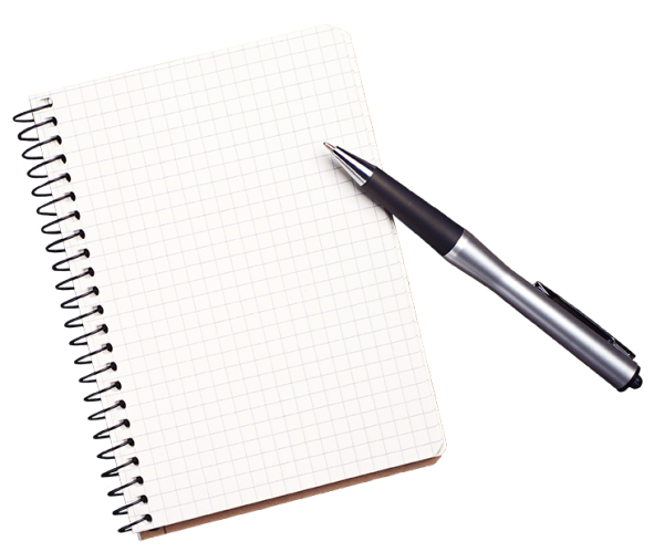 Блокнот на прозрачном фоне