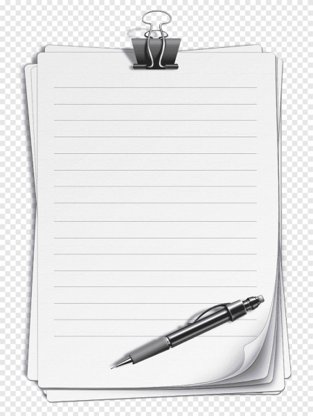 Лист блокнота с ручкой