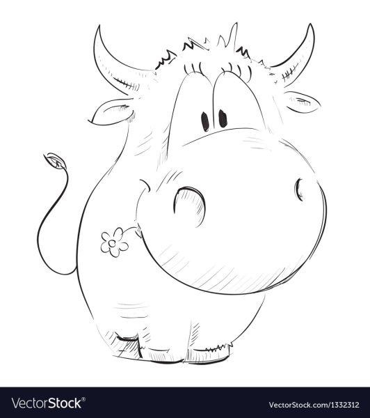 Забавный бычок контур