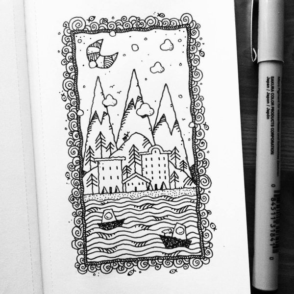 Картинки для срисовки чёрной ручкой